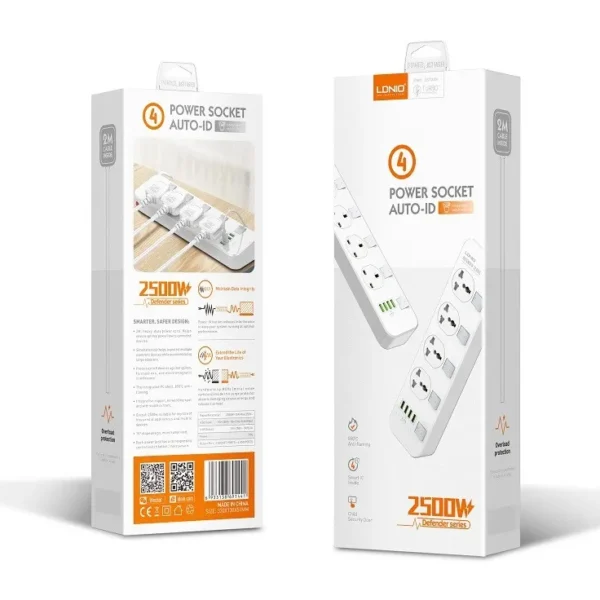 LDNIO SC4408 4 AC Outlets Universal Power Strip