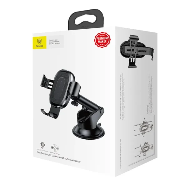 Baseus Wireless Car Charger Gravity Mount WXYL-A01 – Fast Charging Car Holder (Black)