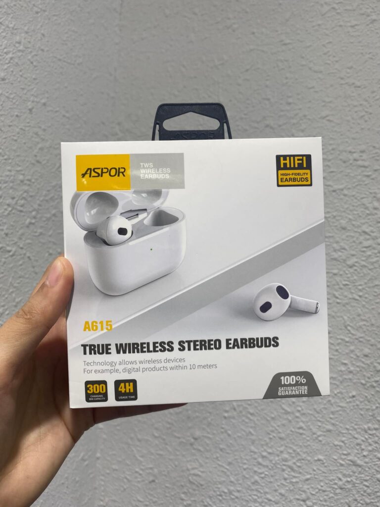 ASPOR A615 AirPods 3 with HIFI Surround Sound, Bluetooth 5.1, Wireless Charging