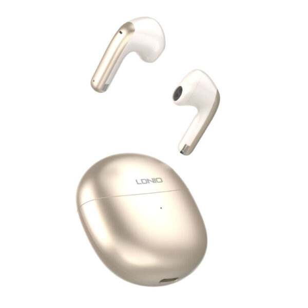 LDNIO T10 Wireless Earphone True Bluetooth Gaming Headset Low Latency Music Touch Control Stereo Earbuds 5.3 TWS Mini Earphone GOLD