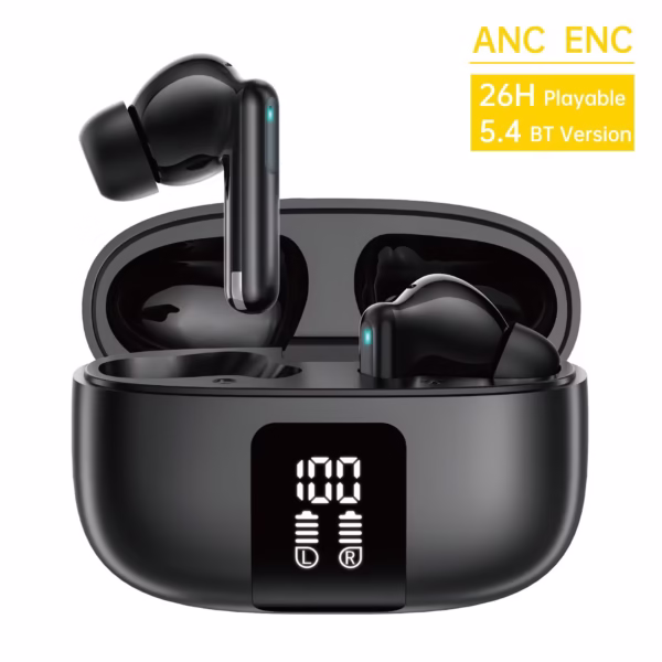 Aspor A639 ANC & ENC Wireless Earbuds 26h Total Battery Life
