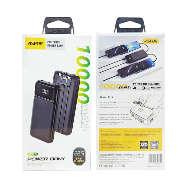 ASPOR A315 10000mAh 22.5W Power Bank