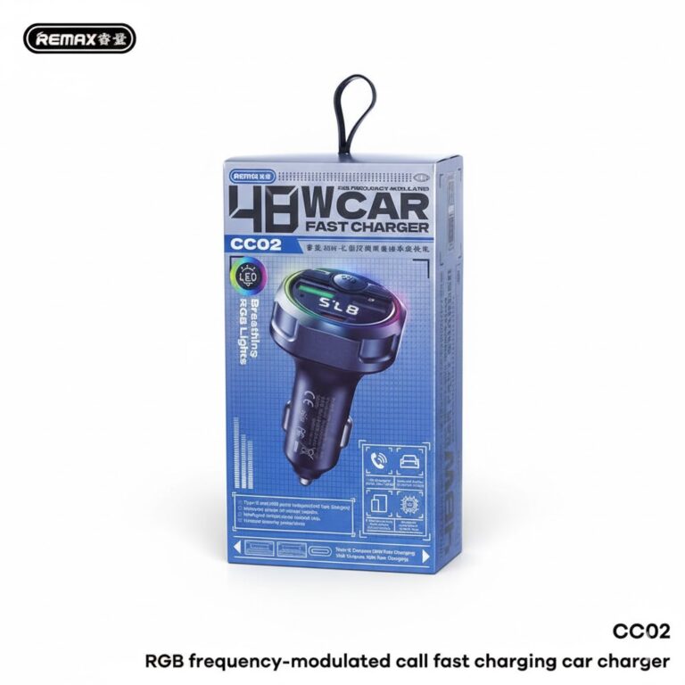 REMAX CC02 48W RGB Car Charger FM