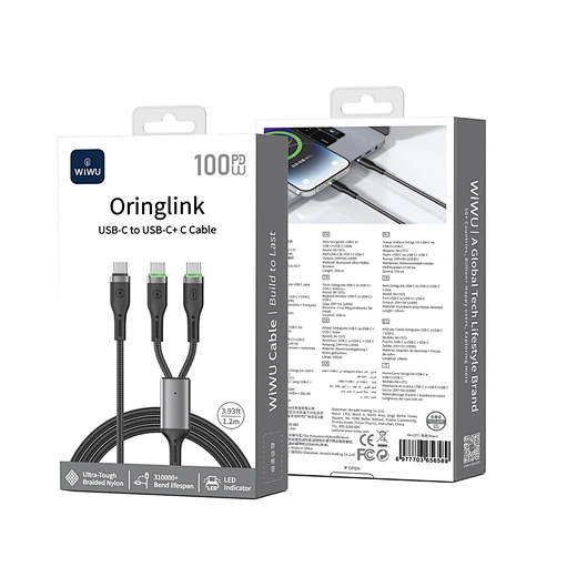 WIWU Wi-C071 100W C-C+C OringLink