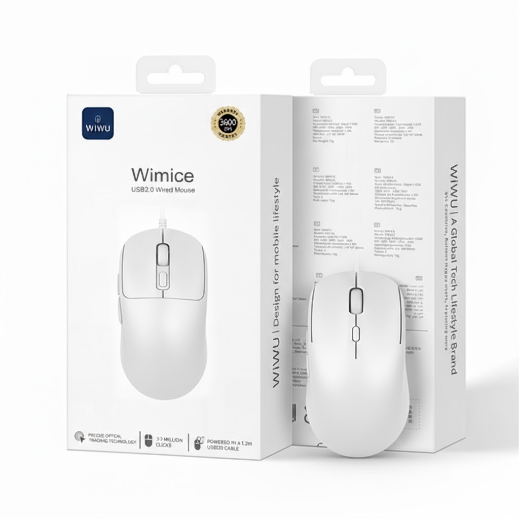 unn-3 WIWU WM111 White 6Btn USB Mouse