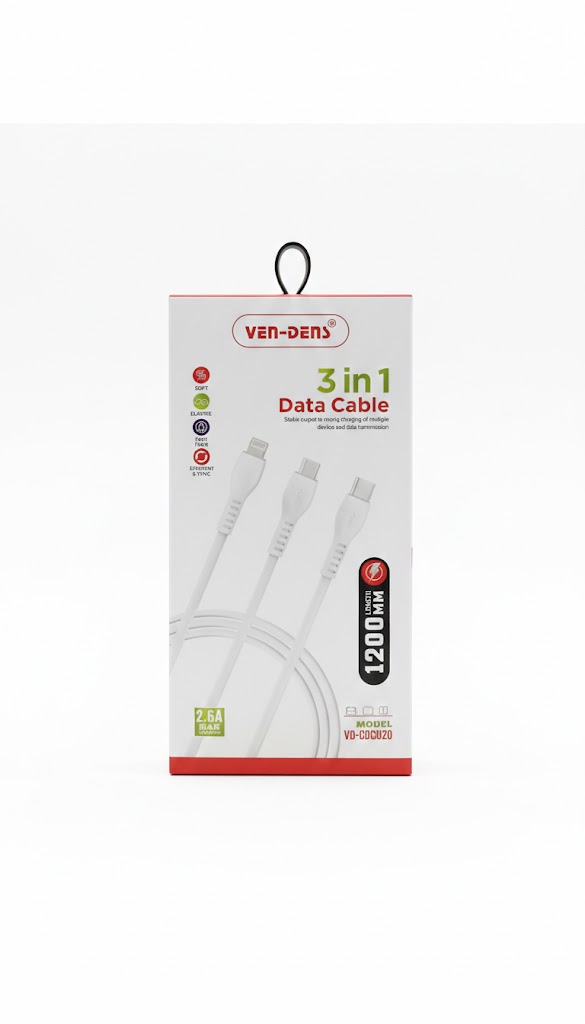 VEN DENS VD DC0020 3IN1 USB CABLE