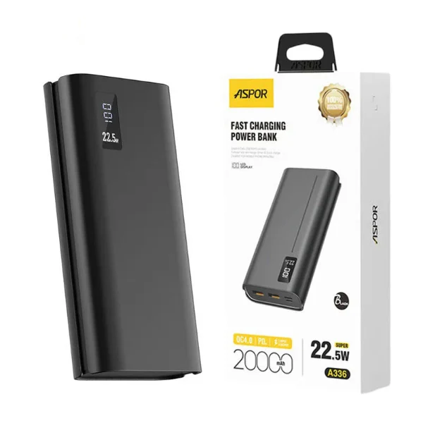 Aspor A336 20000mAh 22.5W PowerBank PD