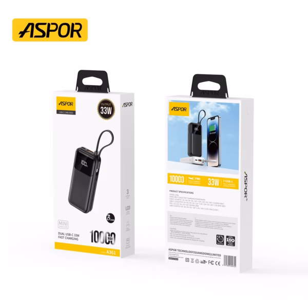 Aspor A361 10000mAh 33W PowerBank