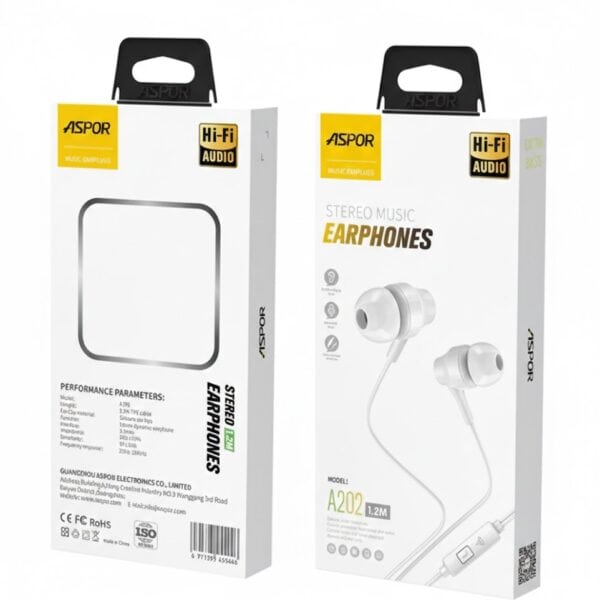 Aspor A202 3.5mm Earphone 2026